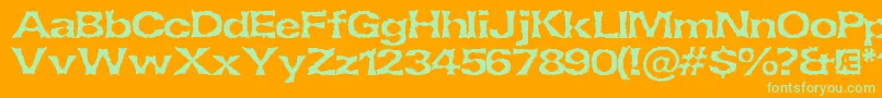 フォントLethargi – オレンジの背景に緑のフォント