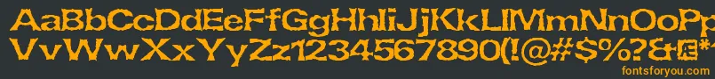 フォントLethargi – 黒い背景にオレンジの文字