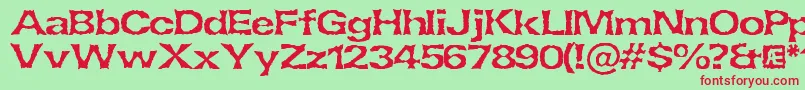 Lethargi-Schriftart – Rote Schriften auf grünem Hintergrund