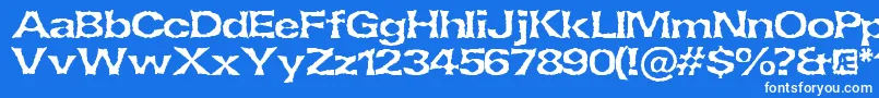 Lethargi Font – White Fonts on Blue Background