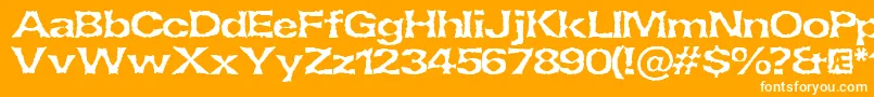 Lethargi-Schriftart – Weiße Schriften auf orangefarbenem Hintergrund