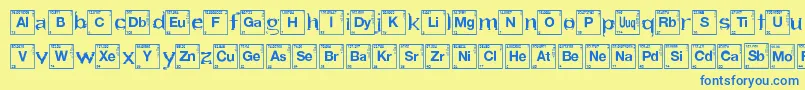 HeartBreakingBad-fontti – siniset fontit keltaisella taustalla