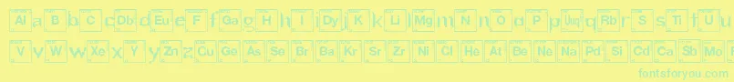 フォントHeartBreakingBad – 黄色い背景に緑の文字