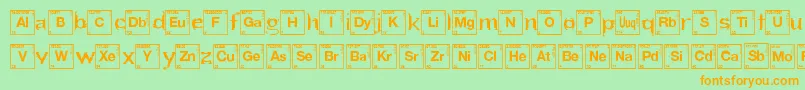 HeartBreakingBad-Schriftart – Orangefarbene Schriften auf grünem Hintergrund