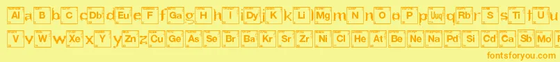 HeartBreakingBad-fontti – oranssit fontit keltaisella taustalla