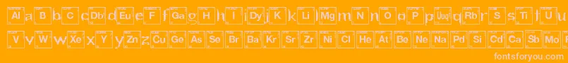 HeartBreakingBad-Schriftart – Rosa Schriften auf orangefarbenem Hintergrund