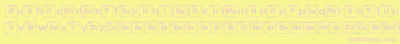 HeartBreakingBad-fontti – vaaleanpunaiset fontit keltaisella taustalla