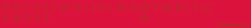 SpringgardenPl-fontti – ruskeat fontit punaisella taustalla