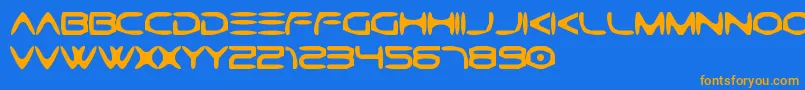 GtekCaverna Font – Orange Fonts on Blue Background