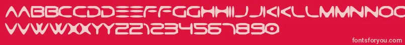 GtekCaverna Font – Pink Fonts on Red Background