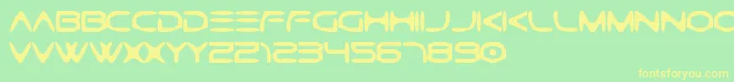 GtekCaverna-Schriftart – Gelbe Schriften auf grünem Hintergrund