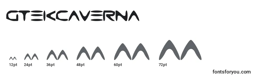Размеры шрифта GtekCaverna