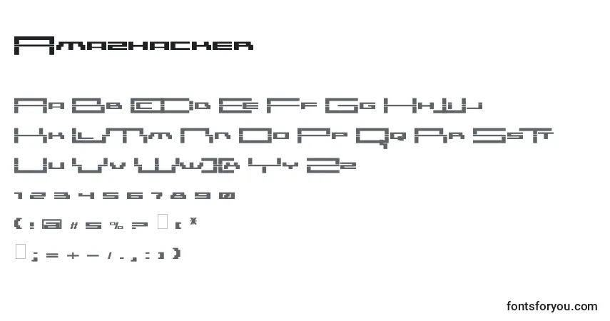 Amazhackerフォント–アルファベット、数字、特殊文字
