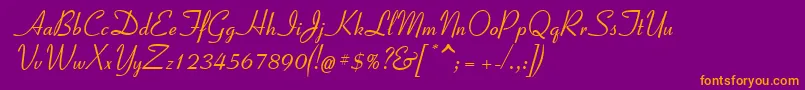 Coronet Font – Orange Fonts on Purple Background