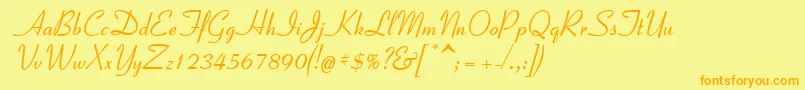 Coronet Font – Orange Fonts on Yellow Background