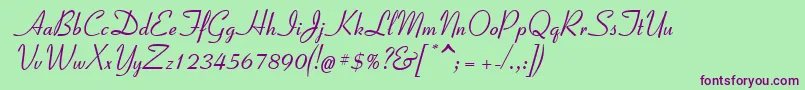Coronet Font – Purple Fonts on Green Background