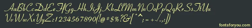 Coronet Font – Yellow Fonts on Black Background