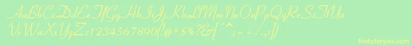 Coronet Font – Yellow Fonts on Green Background