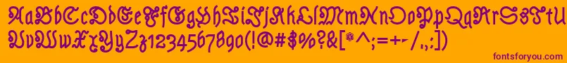 AstlochBold Font – Purple Fonts on Orange Background
