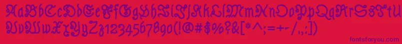 フォントAstlochBold – 赤い背景に紫のフォント