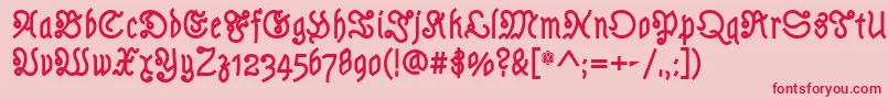 AstlochBold Font – Red Fonts on Pink Background