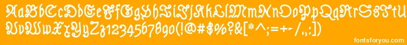 フォントAstlochBold – オレンジの背景に白い文字