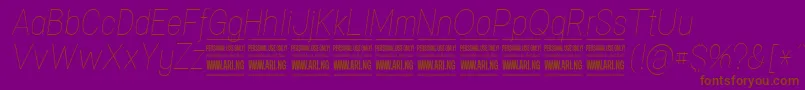 SpecifypersonalConthinitalic Font – Brown Fonts on Purple Background