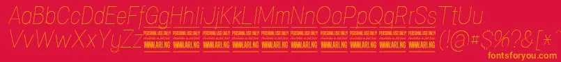 SpecifypersonalConthinitalic Font – Orange Fonts on Red Background