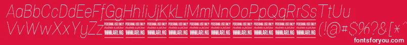 SpecifypersonalConthinitalic Font – White Fonts on Red Background