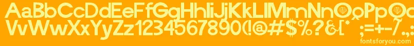 Saiba mais sobre a fonte Vieira Fonte Vieira – fontes amarelas em um fundo laranja