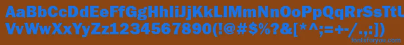 Franklingothheavygtt Font – Blue Fonts on Brown Background