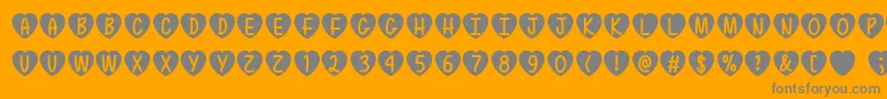 Fonte LoveIsAwesomeTtf – fontes cinzas em um fundo laranja