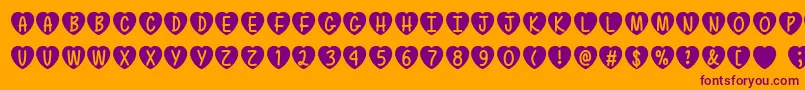 LoveIsAwesomeTtf Font – Purple Fonts on Orange Background