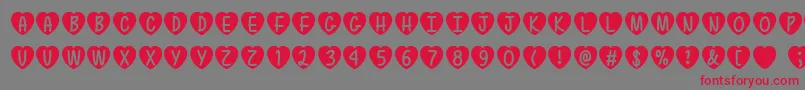 フォントLoveIsAwesomeTtf – 赤い文字の灰色の背景
