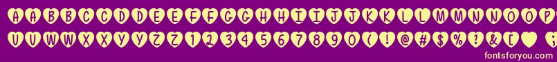 LoveIsAwesomeTtf Font – Yellow Fonts on Purple Background