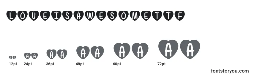 LoveIsAwesomeTtf Font Sizes