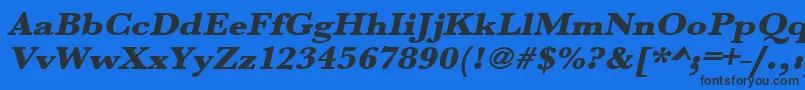 UrwbaskertultbolextwidOblique Font – Black Fonts on Blue Background