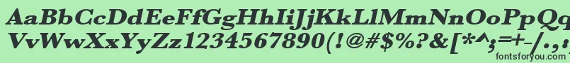 フォントUrwbaskertultbolextwidOblique – 緑の背景に黒い文字