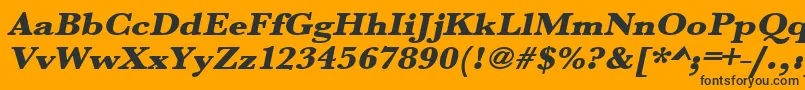 UrwbaskertultbolextwidOblique Font – Black Fonts on Orange Background