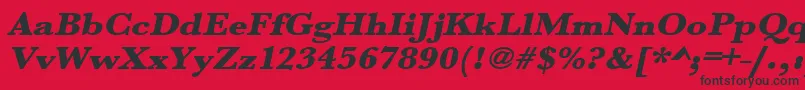 UrwbaskertultbolextwidOblique Font – Black Fonts on Red Background