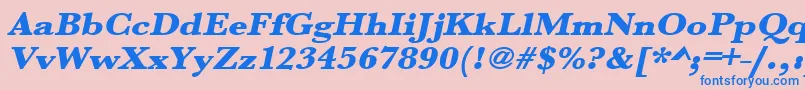 UrwbaskertultbolextwidOblique Font – Blue Fonts on Pink Background