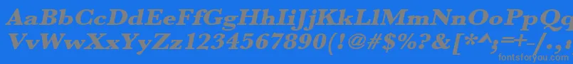 UrwbaskertultbolextwidOblique Font – Gray Fonts on Blue Background