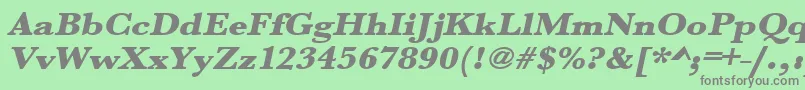 フォントUrwbaskertultbolextwidOblique – 緑の背景に灰色の文字