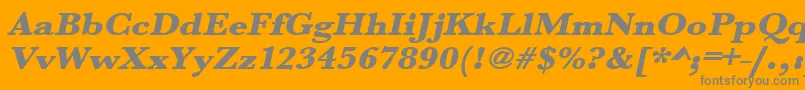 UrwbaskertultbolextwidOblique Font – Gray Fonts on Orange Background