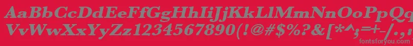 UrwbaskertultbolextwidOblique Font – Gray Fonts on Red Background