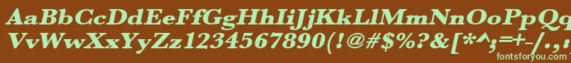 UrwbaskertultbolextwidOblique Font – Green Fonts on Brown Background