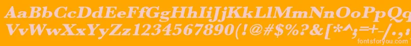 UrwbaskertultbolextwidOblique Font – Pink Fonts on Orange Background