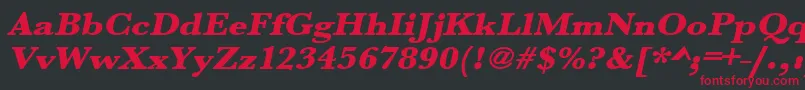 UrwbaskertultbolextwidOblique Font – Red Fonts on Black Background