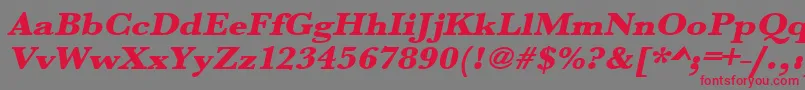 UrwbaskertultbolextwidOblique Font – Red Fonts on Gray Background
