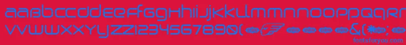 Birdman Font – Blue Fonts on Red Background